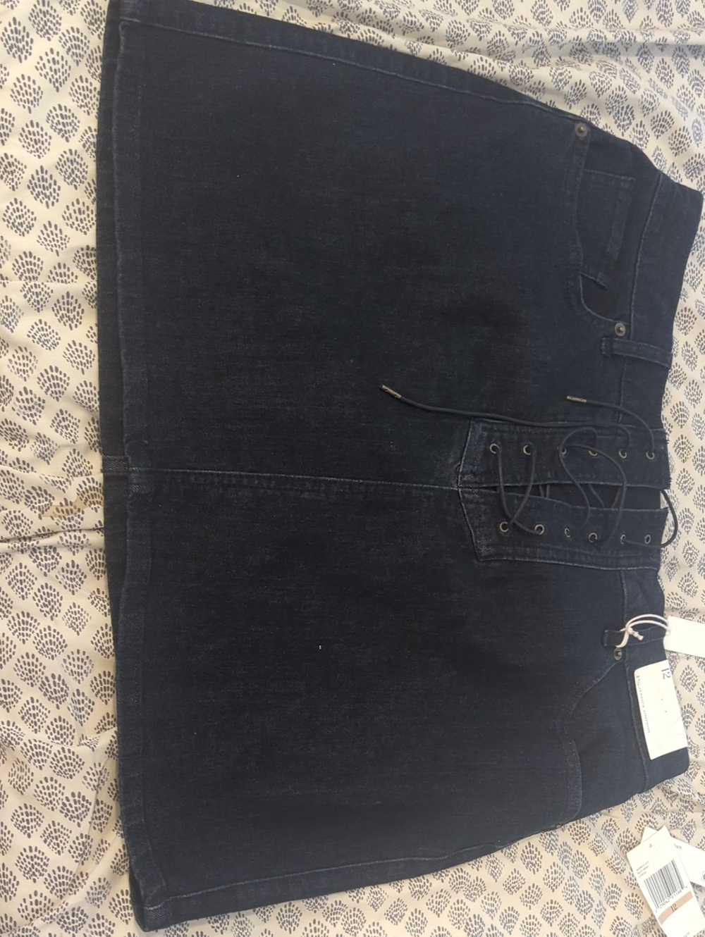 Jessica Simpson Blur Denim Lace-Up Mini Skirt